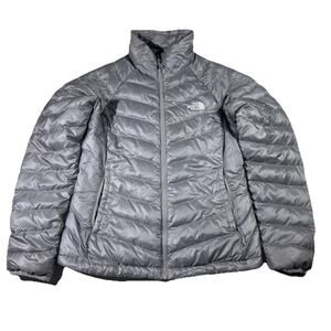 The North Face Aconcagua 550 Goose Down Zip up Silver Grey Puffer Jacket Size S